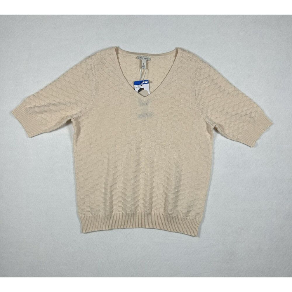 Ella Moss Women's Elbow Sleeve Sweater in the color cream. Size Large. (NWT)